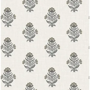 Chesapeake Hollyhock wallpaper, color Black, SKU 4148-27418