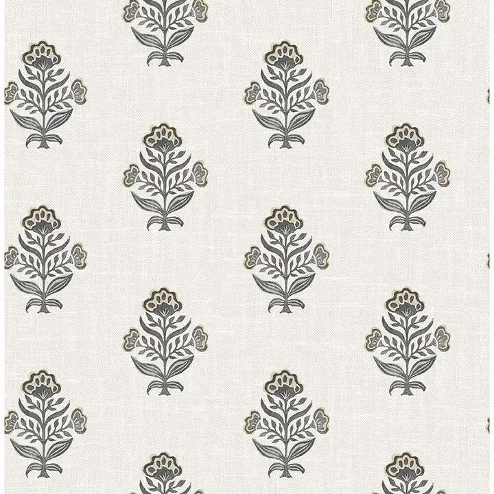 Chesapeake Hollyhock wallpaper, color Black, SKU 4148-27418