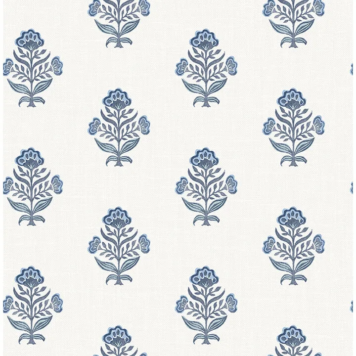 Chesapeake Hollyhock wallpaper, color Blue, SKU 4148-27417