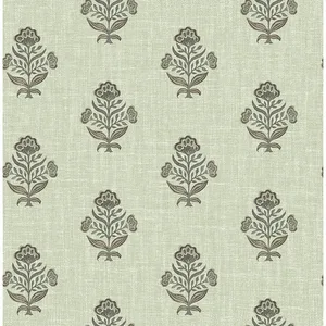 Chesapeake Hollyhock wallpaper, color Green, SKU 4148-27419