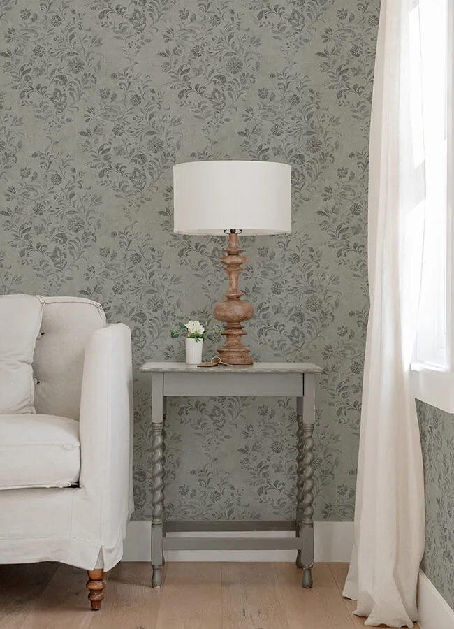 Chesapeake Isidore wallpaper, color Grey, SKU 4072-70008