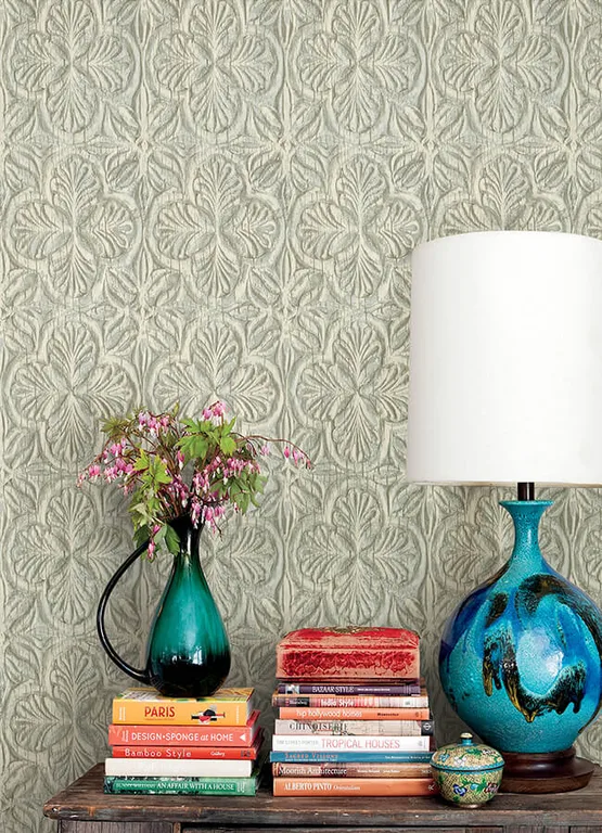 Chesapeake Karachi wallpaper, color Aqua, SKU 3125-72335