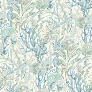 Chesapeake Kelp Garden wallpaper, color Light Blue, SKU 4071-71003