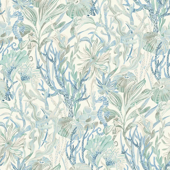 Chesapeake Kelp Garden wallpaper, color Light Blue, SKU 4071-71003