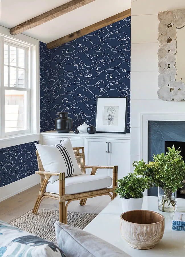 Chesapeake Kuroshio wallpaper, color Navy, SKU 4071-71004