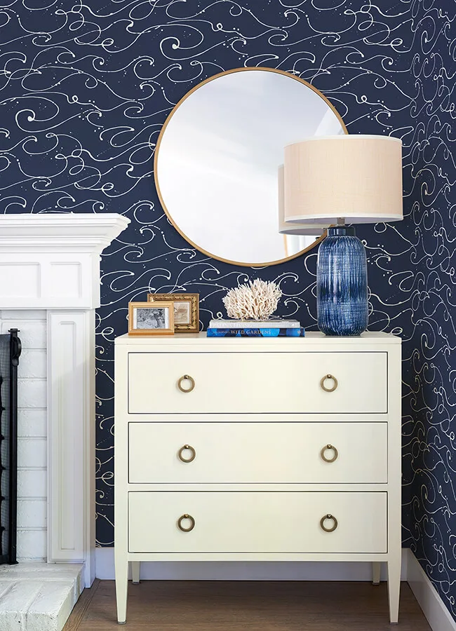 Chesapeake Kuroshio wallpaper, color Navy, SKU 4071-71004