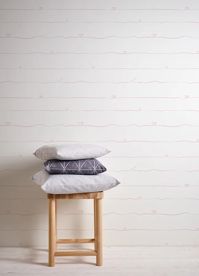 Chesapeake Love & Hearts wallpaper, color Pink, SKU 4060-381402