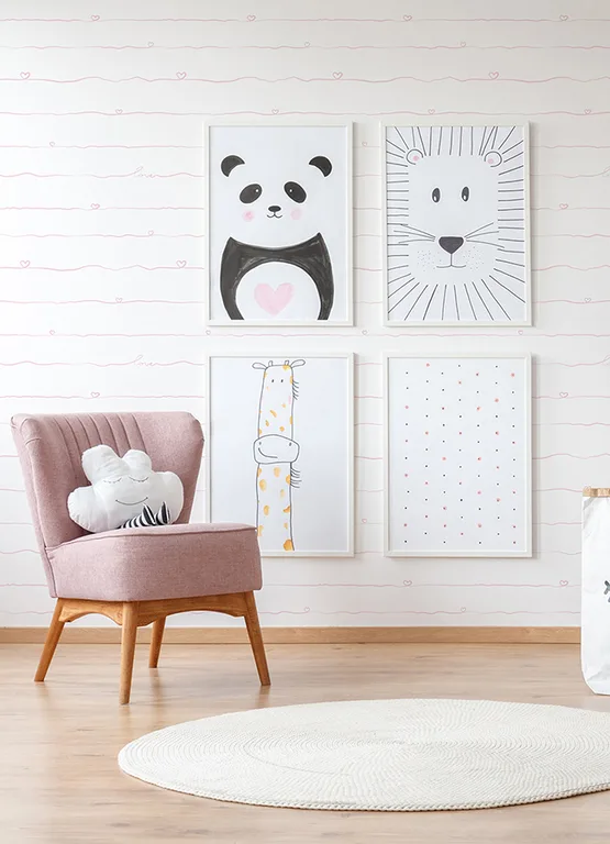 Chesapeake Love & Hearts wallpaper, color Pink, SKU 4060-381402