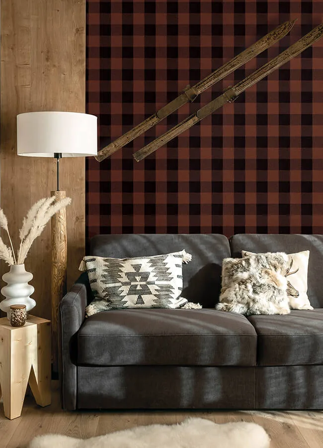 Chesapeake Lumberjack wallpaper, color Maroon, SKU 4142-72621