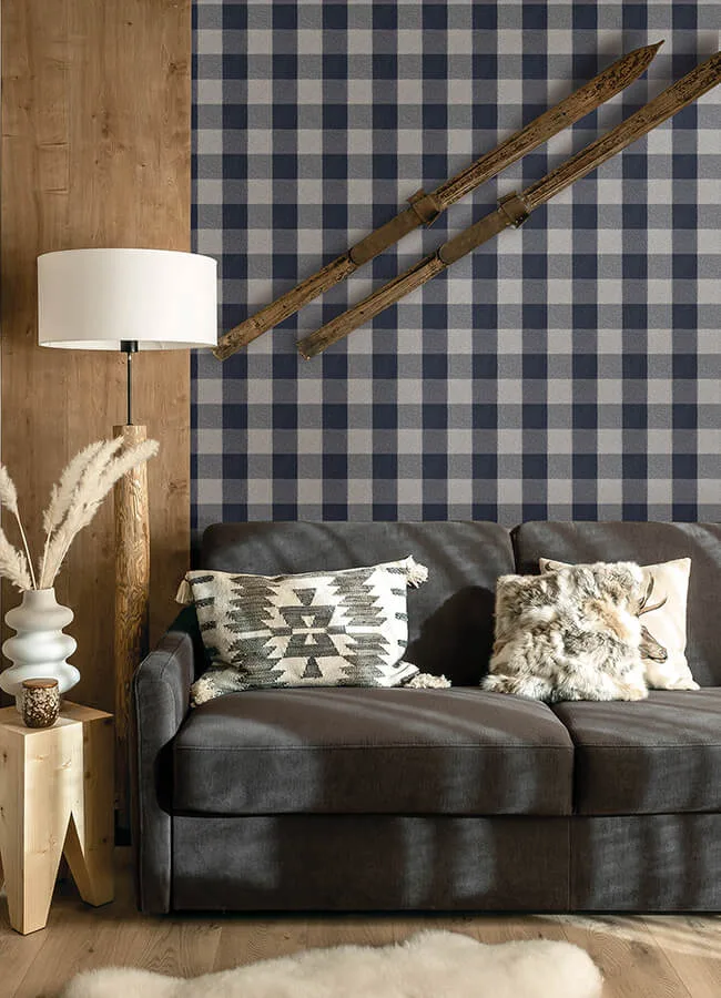 Chesapeake Lumberjack - Navy Wallpaper | Buy Online Chesapeake Lumberjack wallpaper, color Navy, SKU 4142-72620