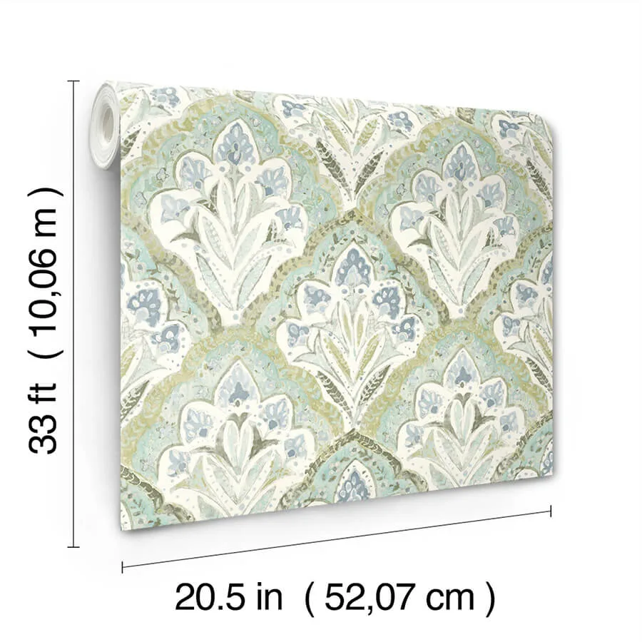 Chesapeake Mimir - Aquamarine Wallpaper | Buy Online Chesapeake Mimir wallpaper, color Aquamarine, SKU 3125-72341
