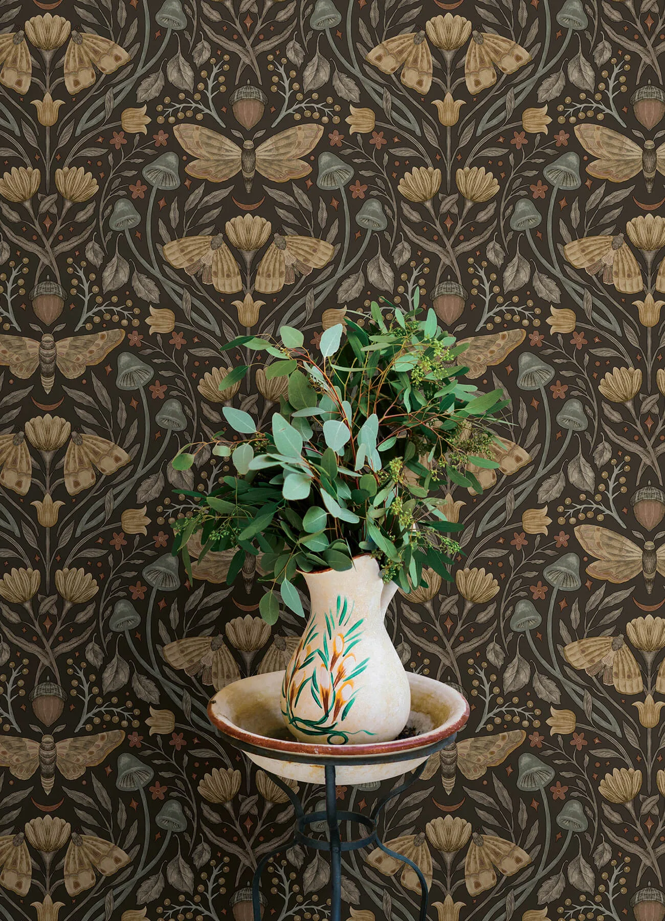 Chesapeake Mystic Moth - Black Wallpaper | Buy Online Chesapeake Mystic Moth wallpaper, color Black, SKU 4169-83116