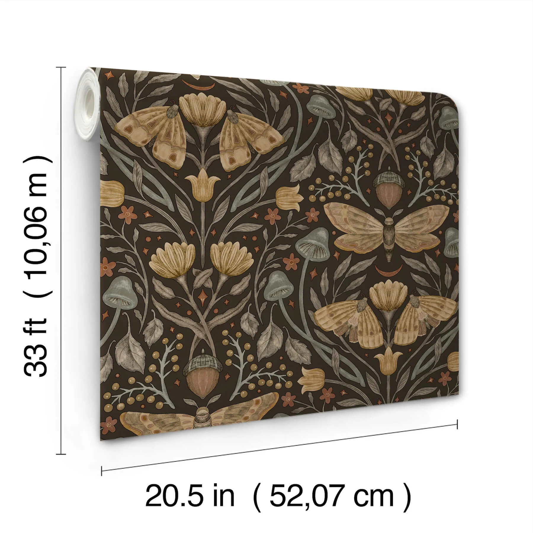 Chesapeake Mystic Moth - Black Wallpaper | Buy Online Chesapeake Mystic Moth wallpaper, color Black, SKU 4169-83116