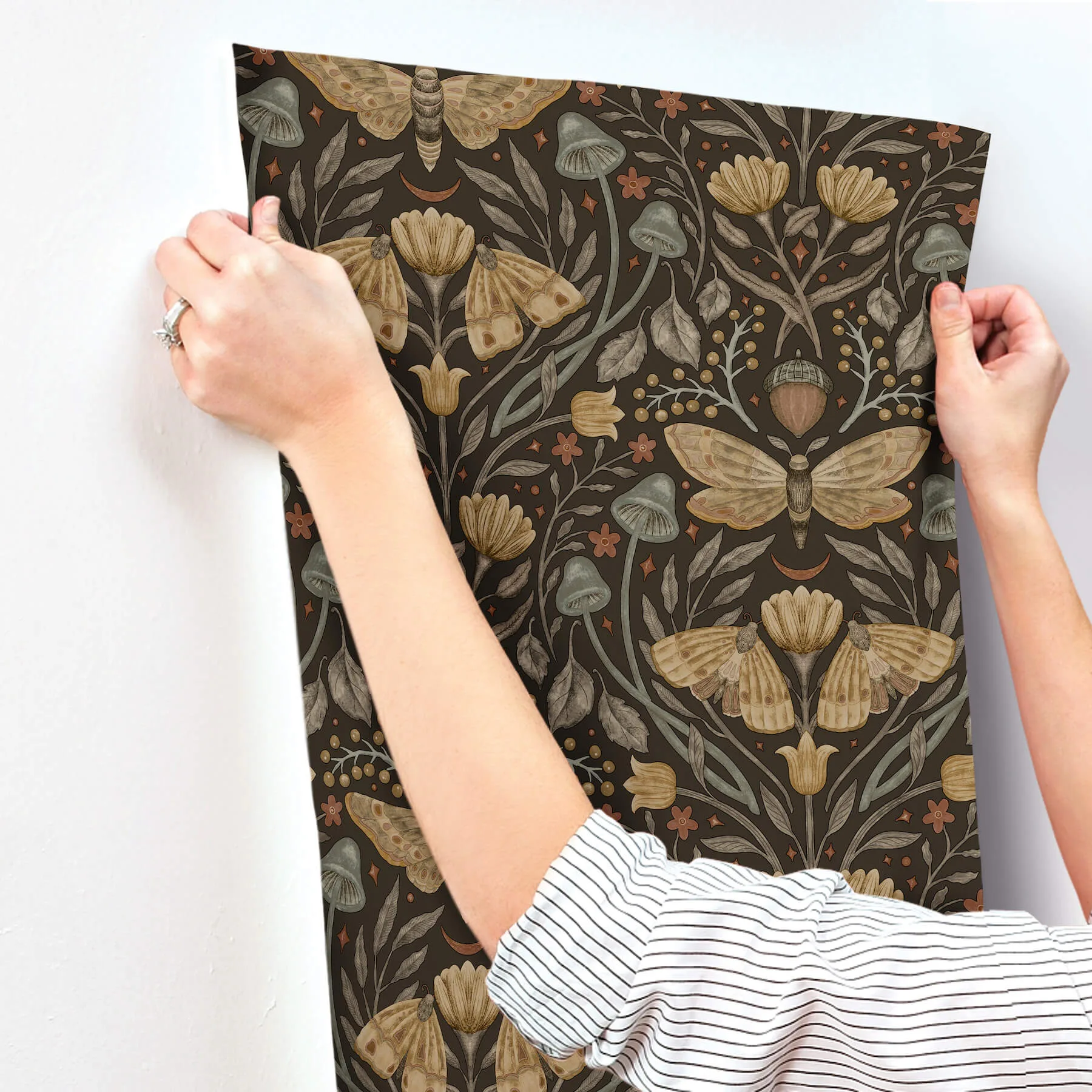 Chesapeake Mystic Moth - Black Wallpaper | Buy Online Chesapeake Mystic Moth wallpaper, color Black, SKU 4169-83116