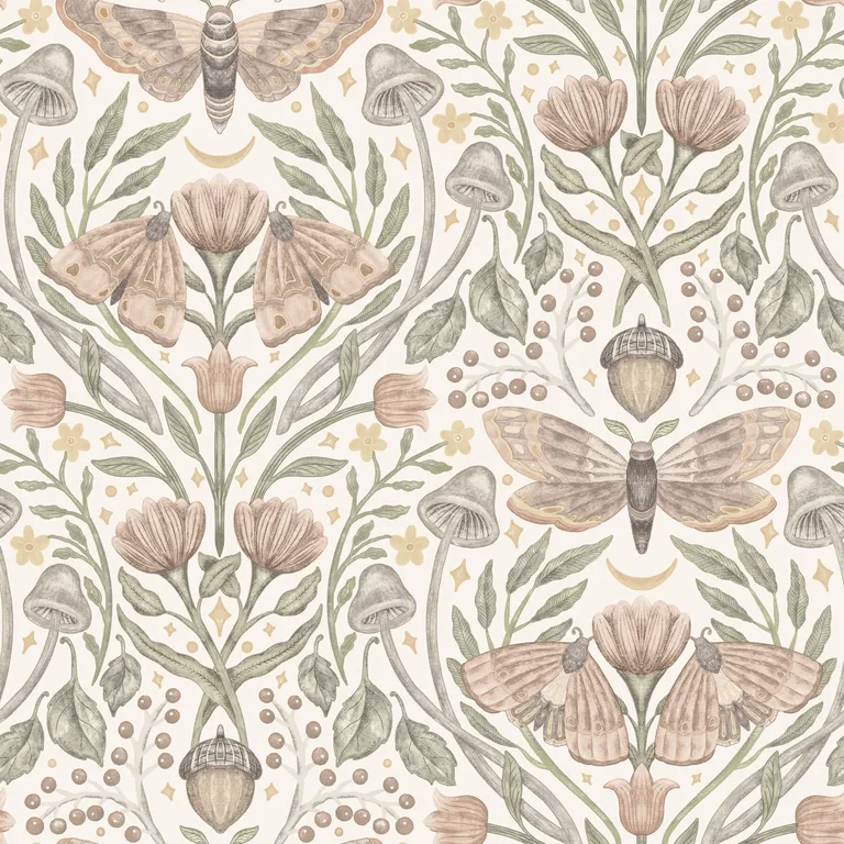 Chesapeake Mystic Moth wallpaper, color Blush, SKU 4169-83119