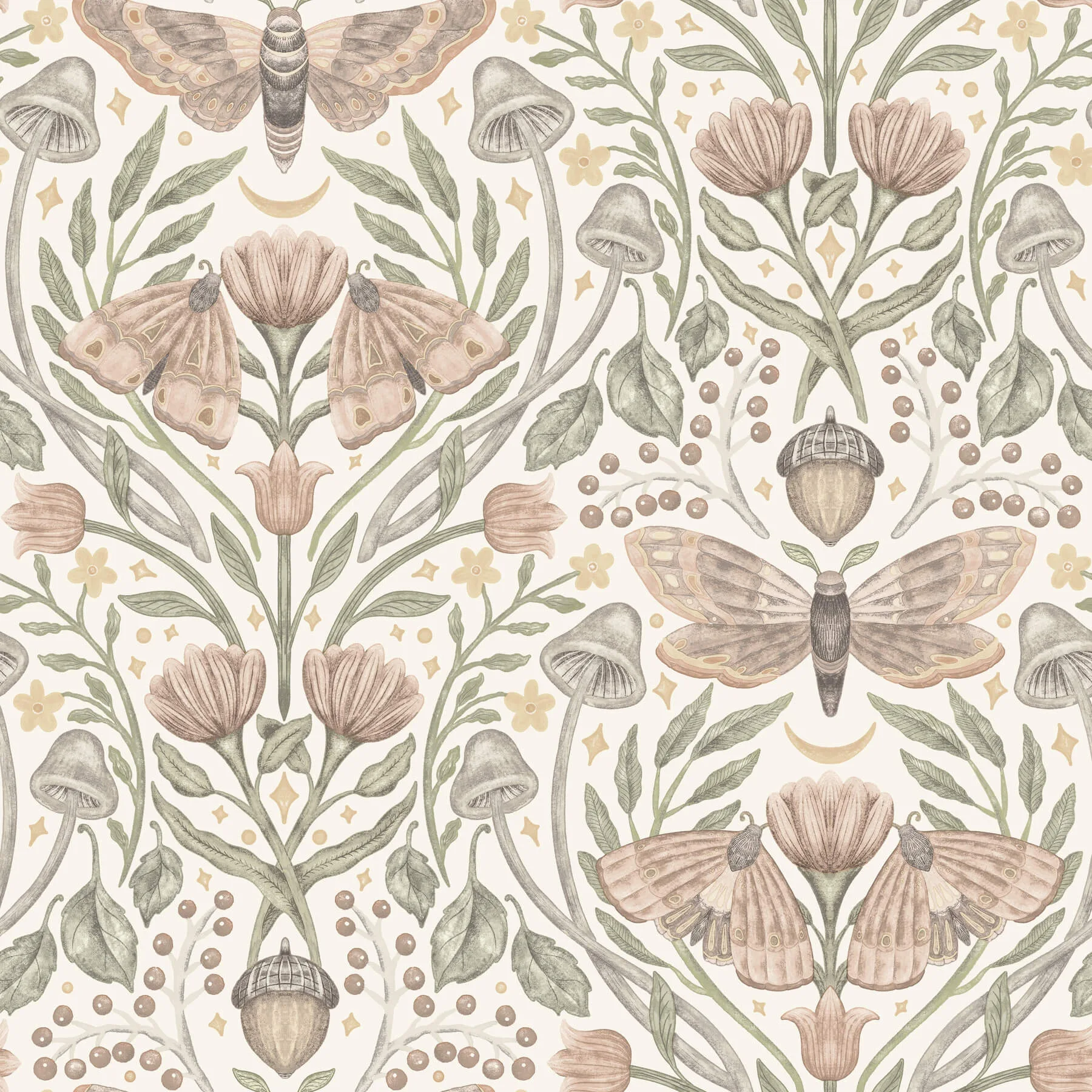 Chesapeake Mystic Moth wallpaper, color Blush, SKU 4169-83119