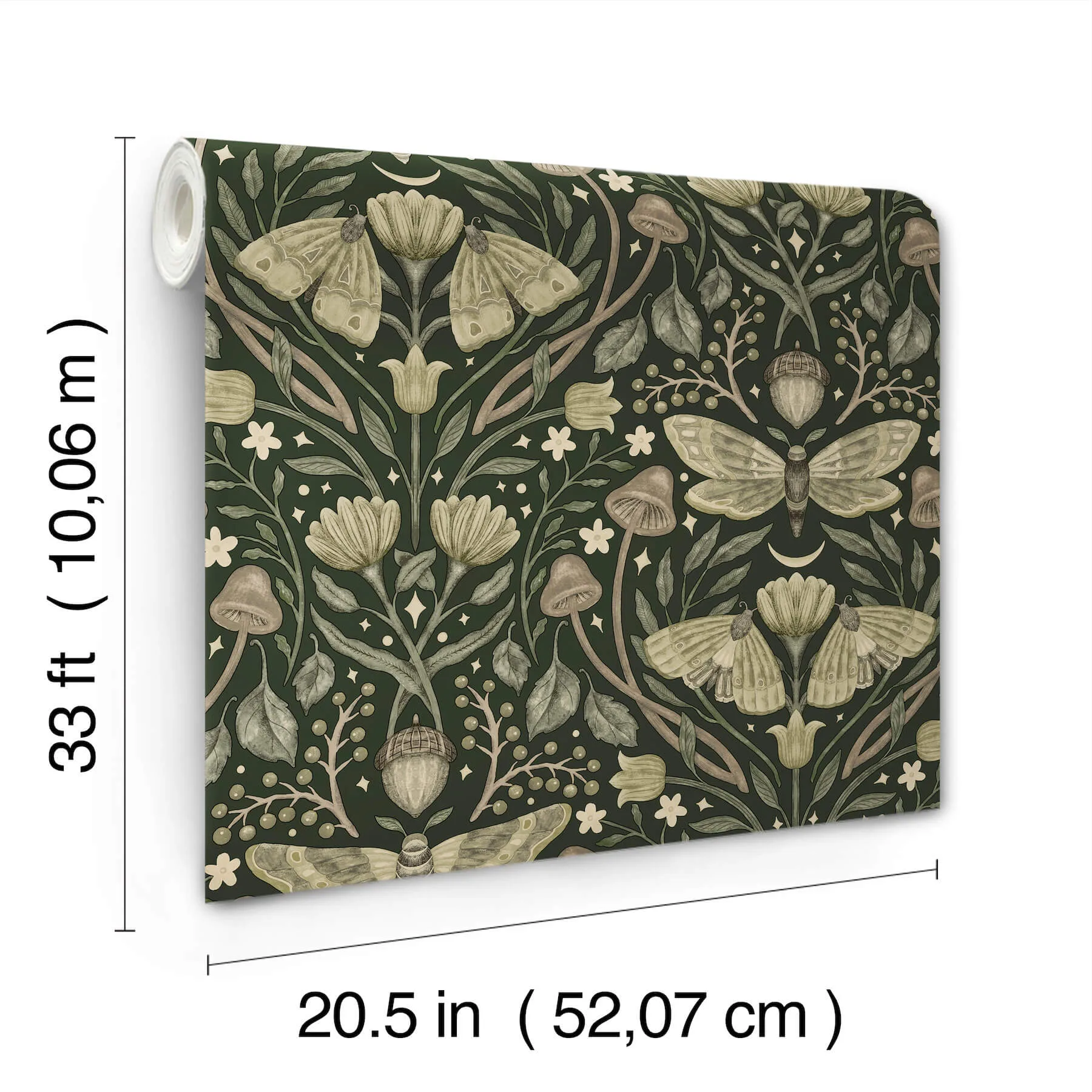 Chesapeake Mystic Moth - Dark Green Wallpaper | Buy Online Chesapeake Mystic Moth wallpaper, color Dark Green, SKU 4169-83120