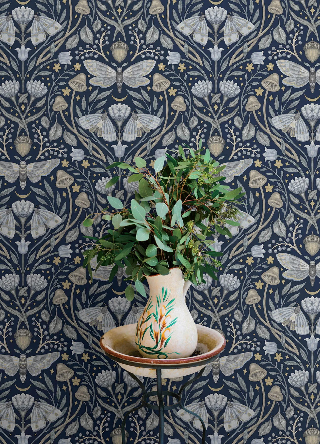 Chesapeake Mystic Moth - Navy Wallpaper | Buy Online Chesapeake Mystic Moth wallpaper, color Navy, SKU 4169-83118
