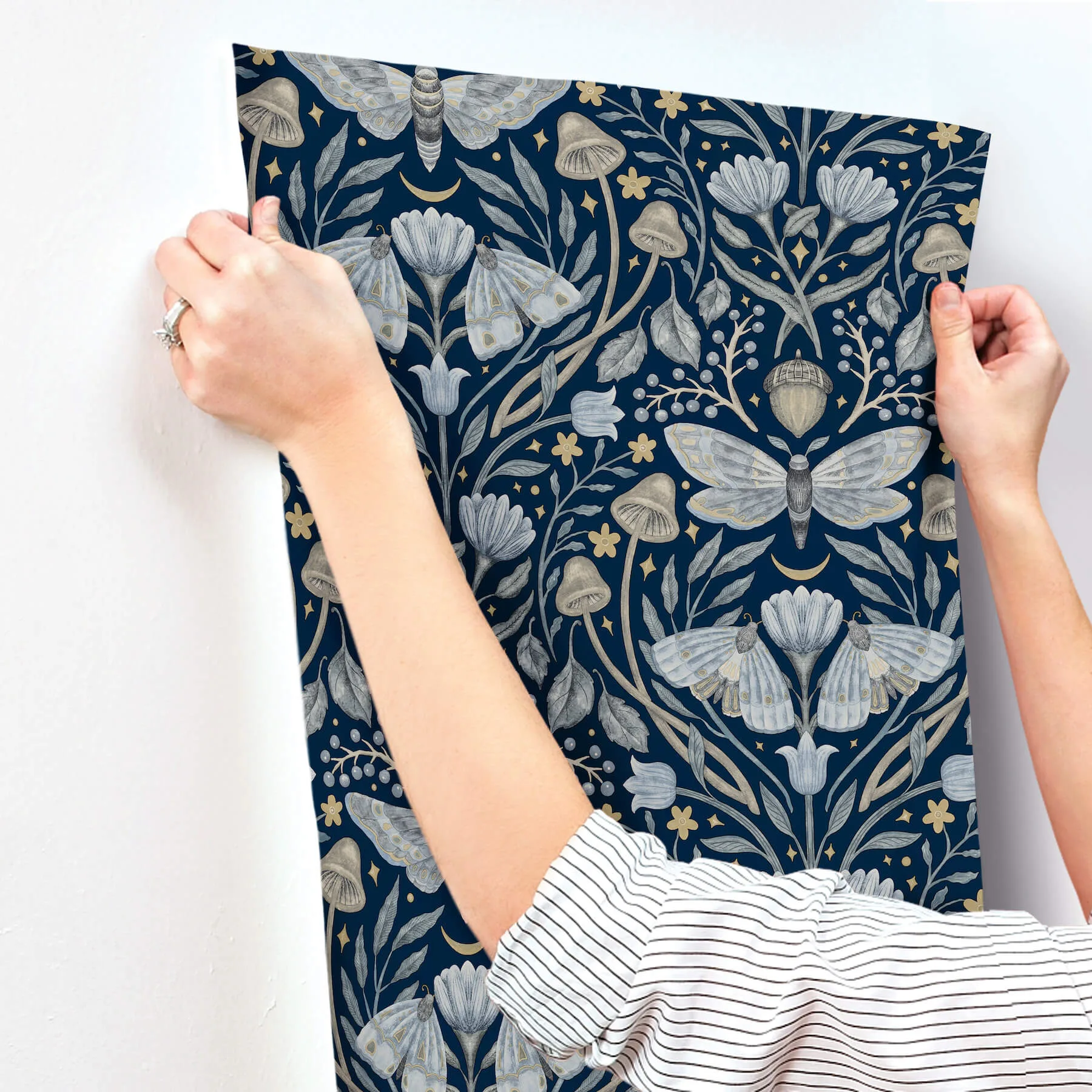 Chesapeake Mystic Moth - Navy Wallpaper | Buy Online Chesapeake Mystic Moth wallpaper, color Navy, SKU 4169-83118