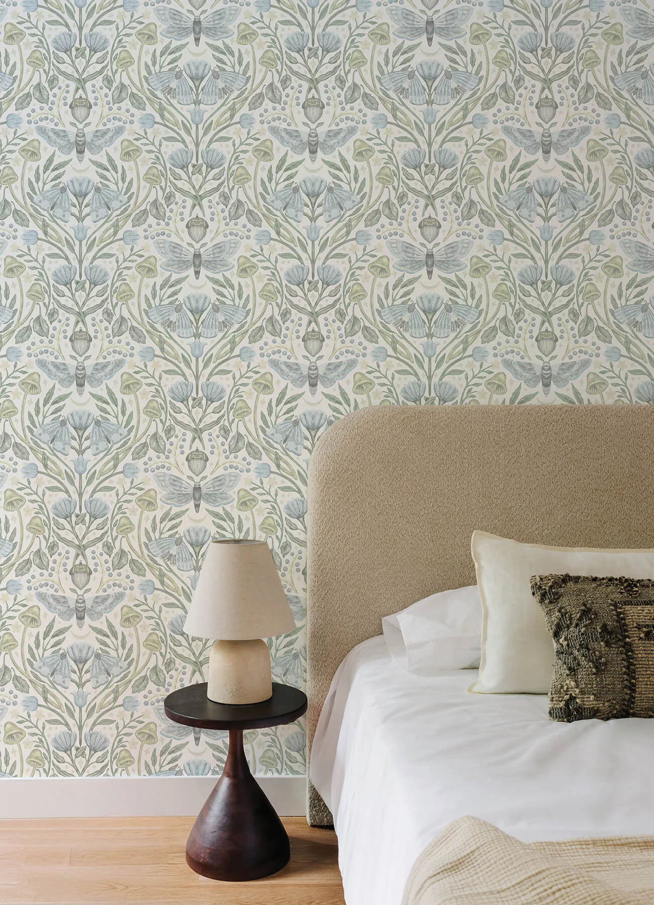 Chesapeake Mystic Moth wallpaper, color Sky Blue, SKU 4169-83117