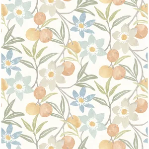 Chesapeake Passiflora wallpaper, color Apricot, SKU 4148-27449