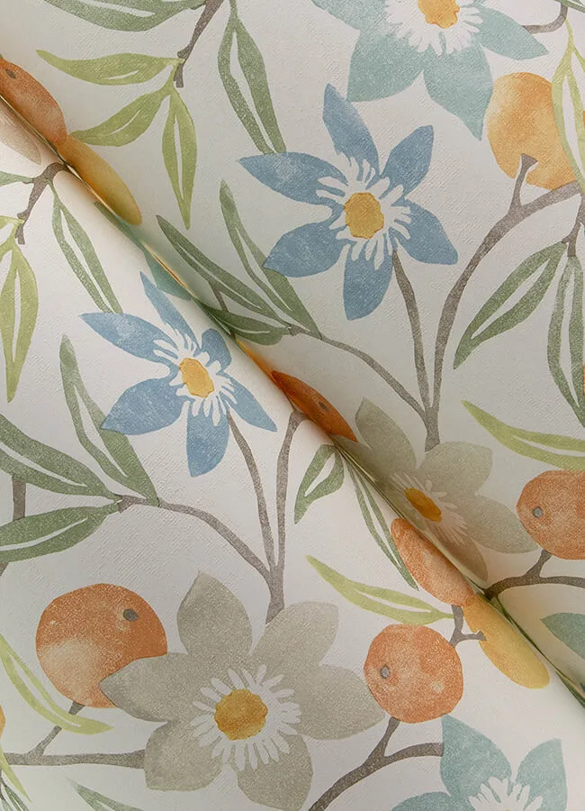 Chesapeake Passiflora - Apricot Wallpaper | Buy Online Chesapeake Passiflora wallpaper, color Apricot, SKU 4148-27449