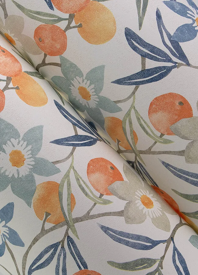 Chesapeake Passiflora wallpaper, color Blue, SKU 4148-27448