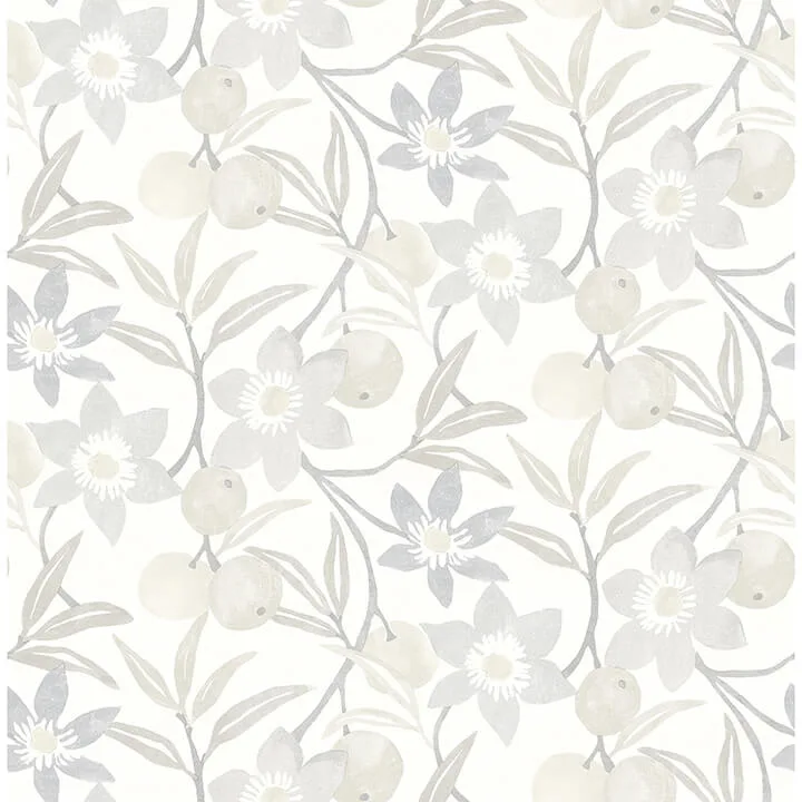 Chesapeake Passiflora wallpaper, color Grey, SKU 4148-27450