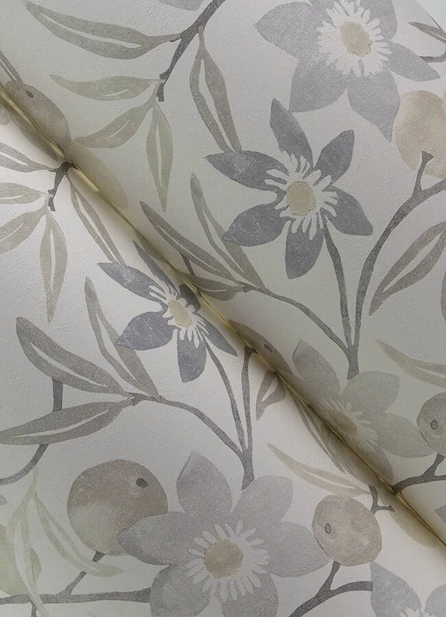 Chesapeake Passiflora wallpaper, color Grey, SKU 4148-27450