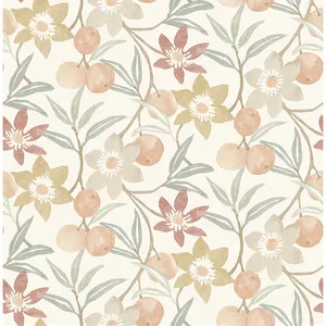 Chesapeake Passiflora wallpaper, color Peach, SKU 4148-27447