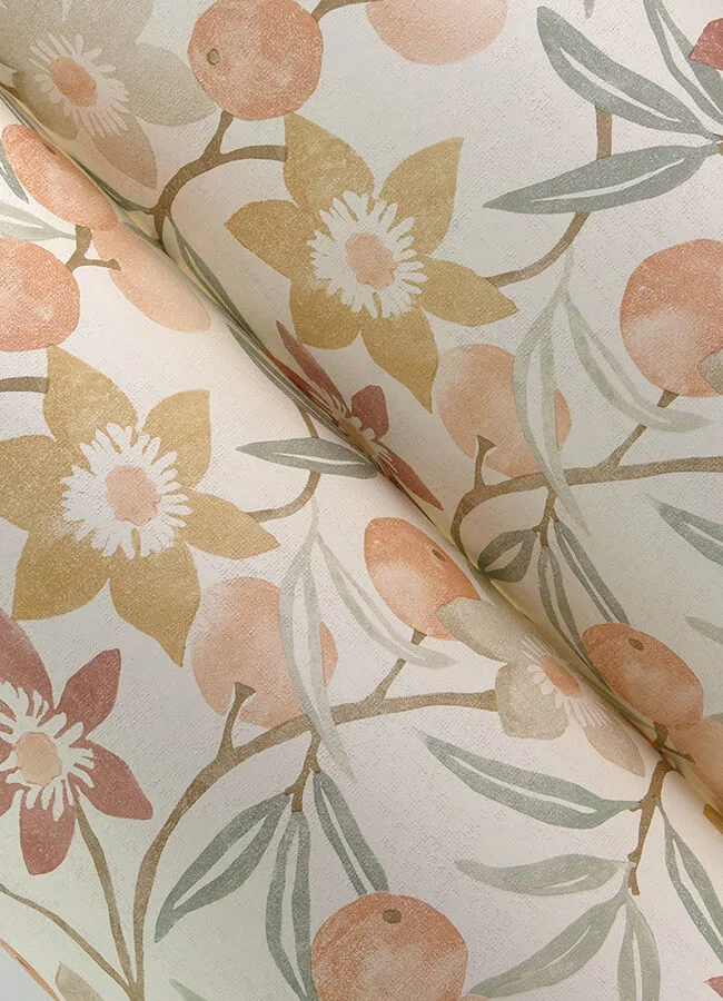 Chesapeake Passiflora - Peach Wallpaper | Buy Online Chesapeake Passiflora wallpaper, color Peach, SKU 4148-27447