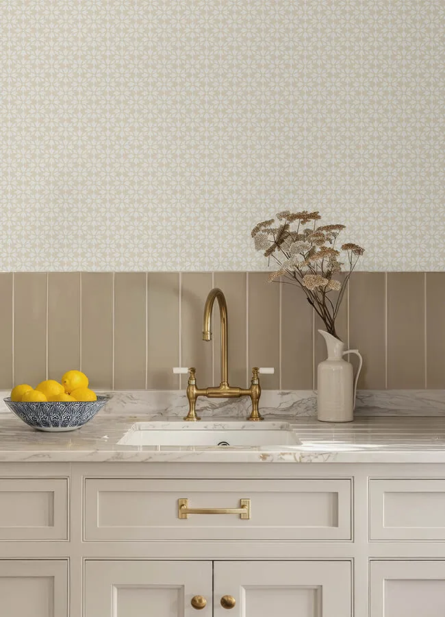 Chesapeake Phlox wallpaper, color Khaki, SKU 4148-27455