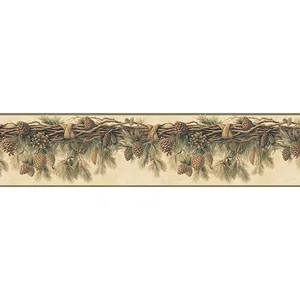 Chesapeake Pinecone Forest wallpaper, color Multicolor, SKU 3118-01391B