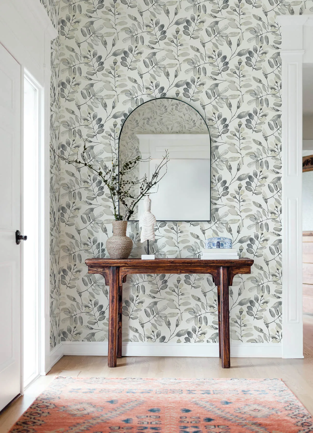 Chesapeake Pinnate wallpaper, color Charcoal, SKU 4169-13910