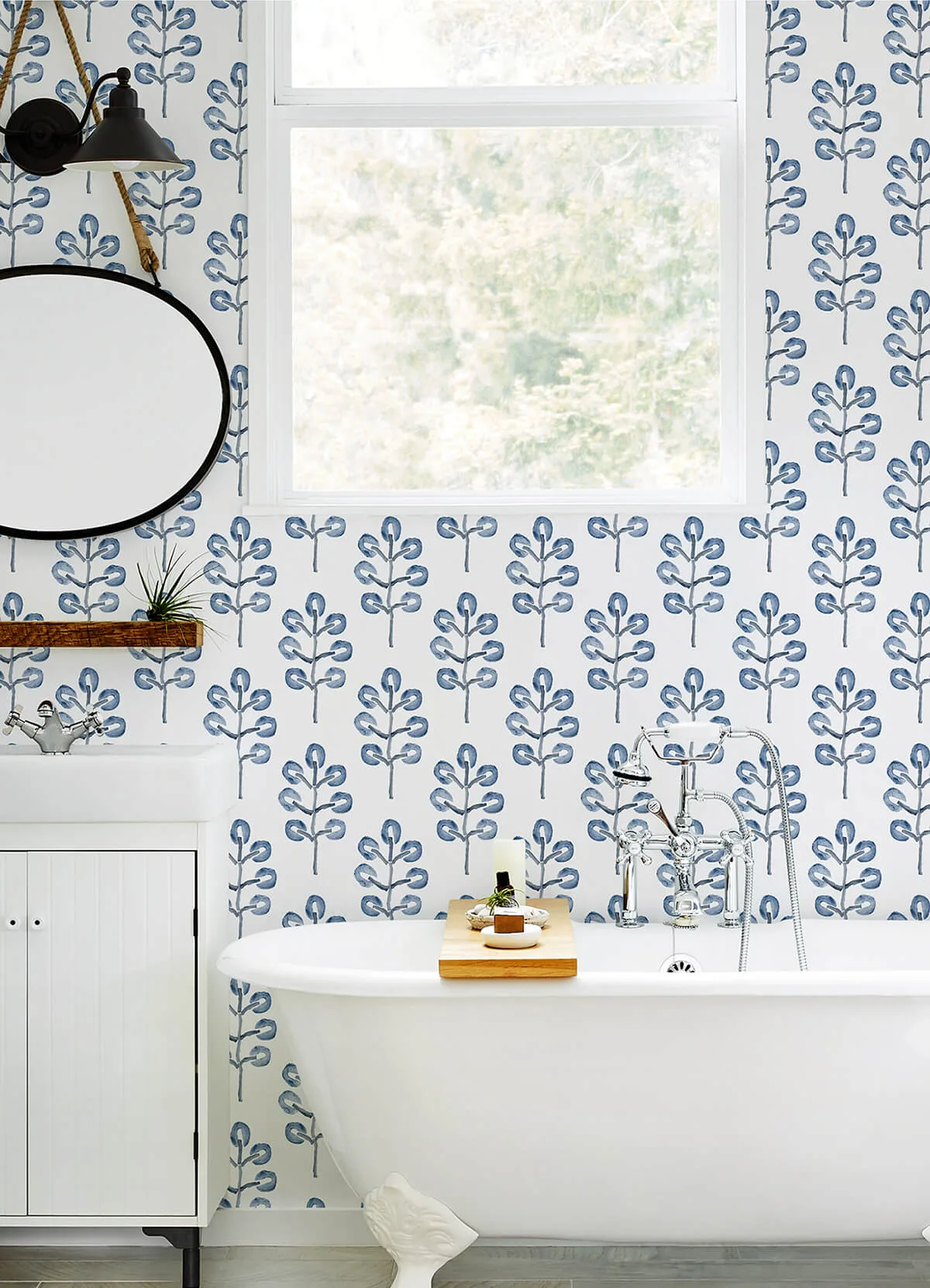 Chesapeake Plum Tree - Blue Wallpaper | Buy Online Chesapeake Plum Tree wallpaper, color Blue, SKU 3124-13874