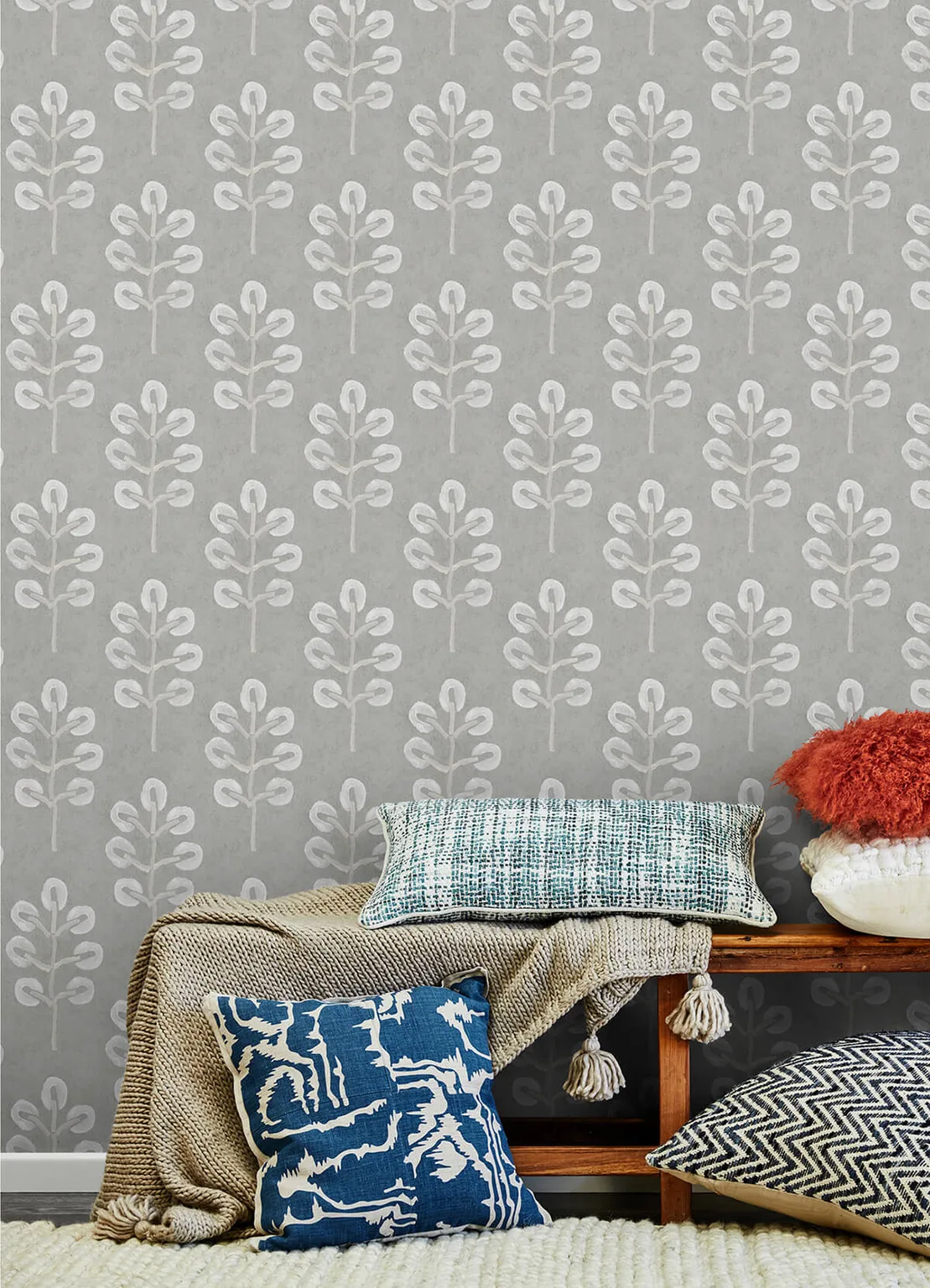 Chesapeake Plum Tree wallpaper, color Grey, SKU 3124-13876