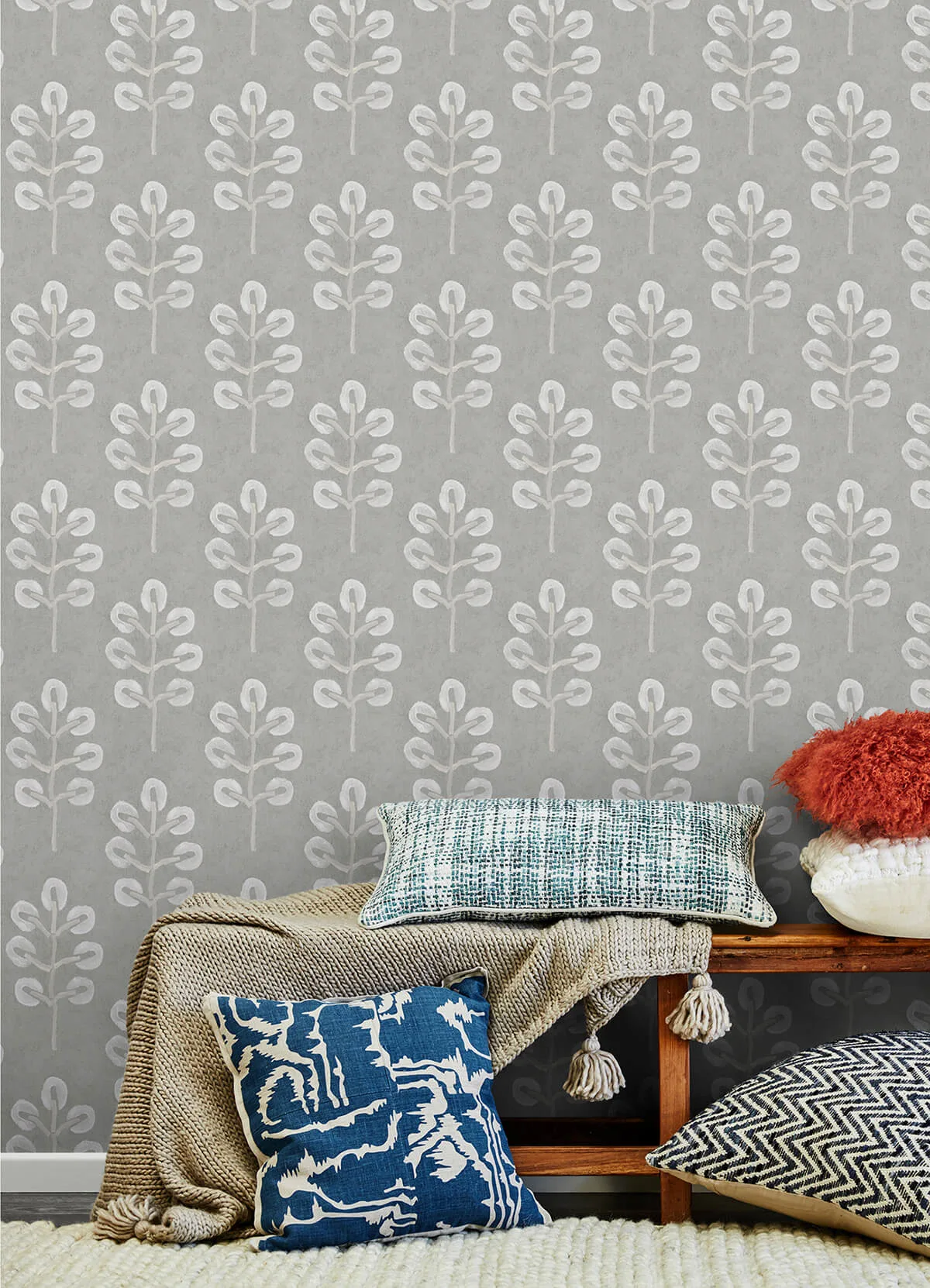 Chesapeake Plum Tree wallpaper, color Grey, SKU 3124-13876