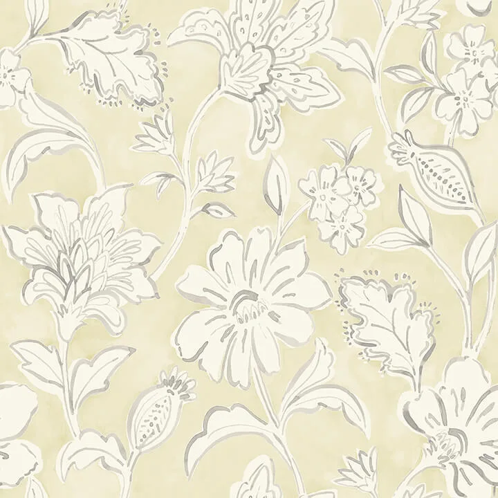 Chesapeake Plumeria wallpaper, color Yellow, SKU 4071-71041