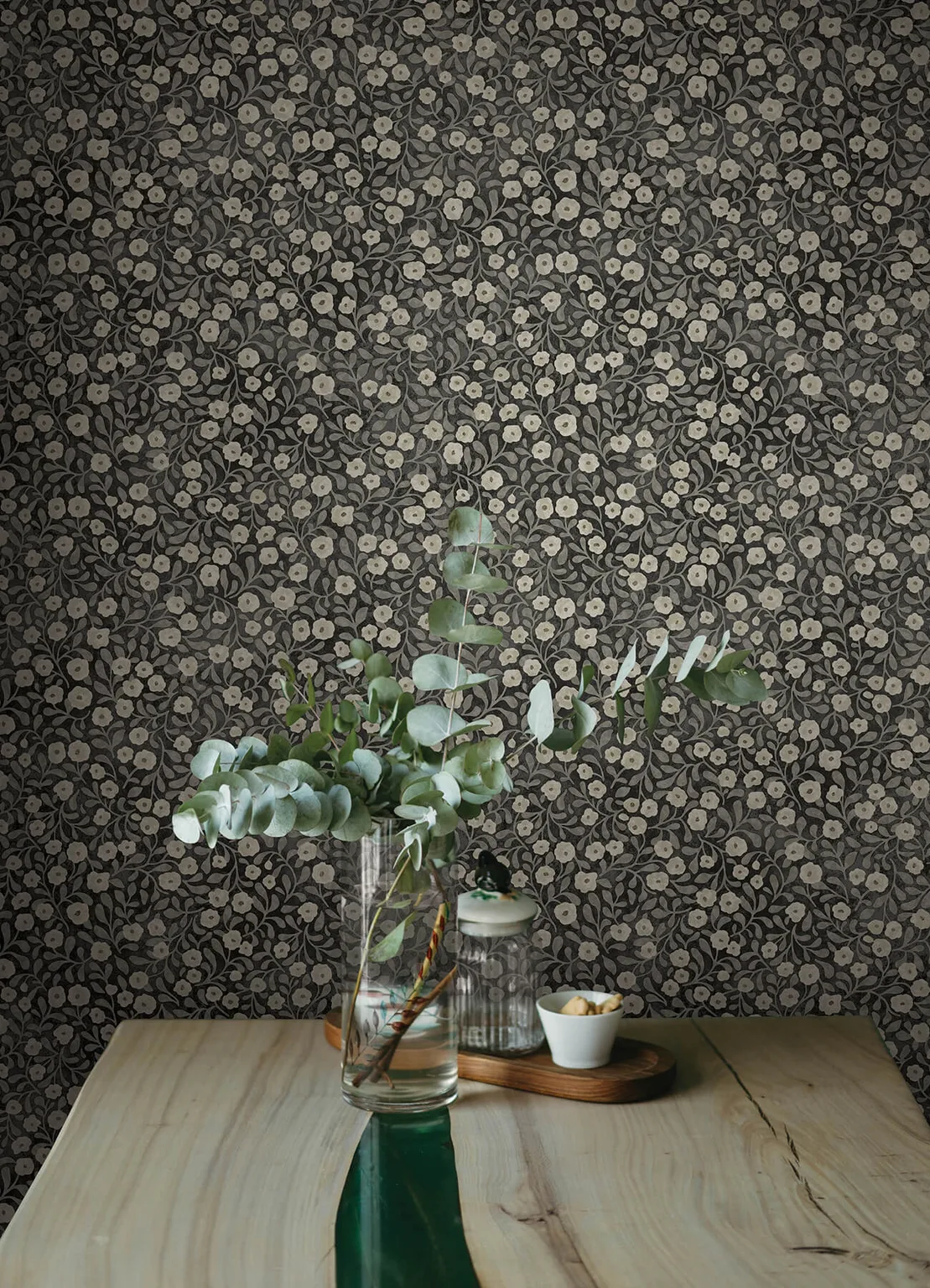 Chesapeake Poppy Trail wallpaper, color Black, SKU 4169-83133