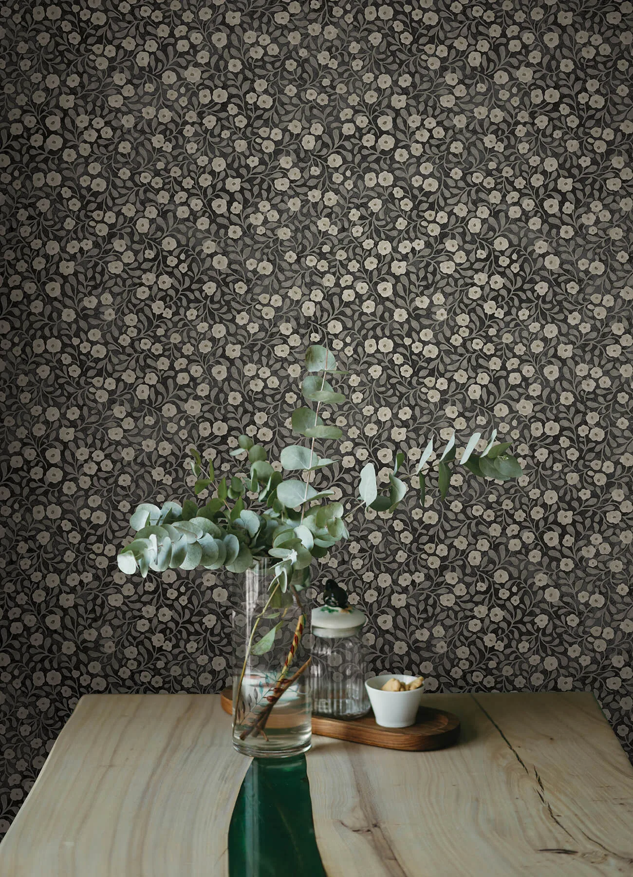 Chesapeake Poppy Trail wallpaper, color Black, SKU 4169-83133