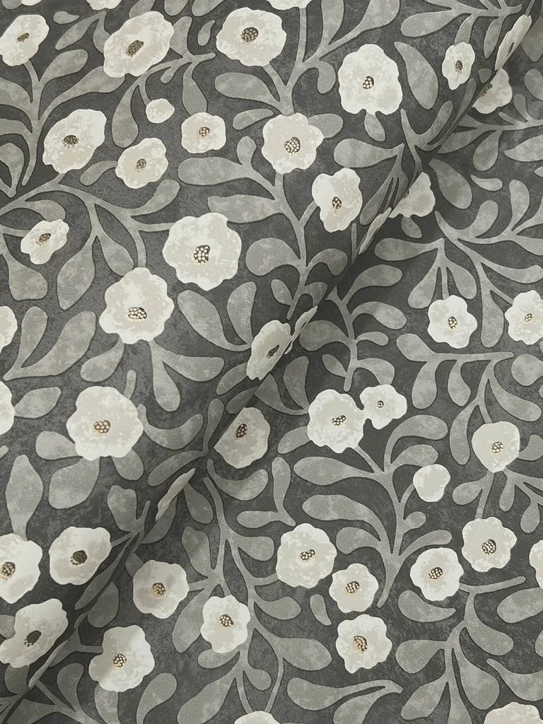 Chesapeake Poppy Trail wallpaper, color Black, SKU 4169-83133