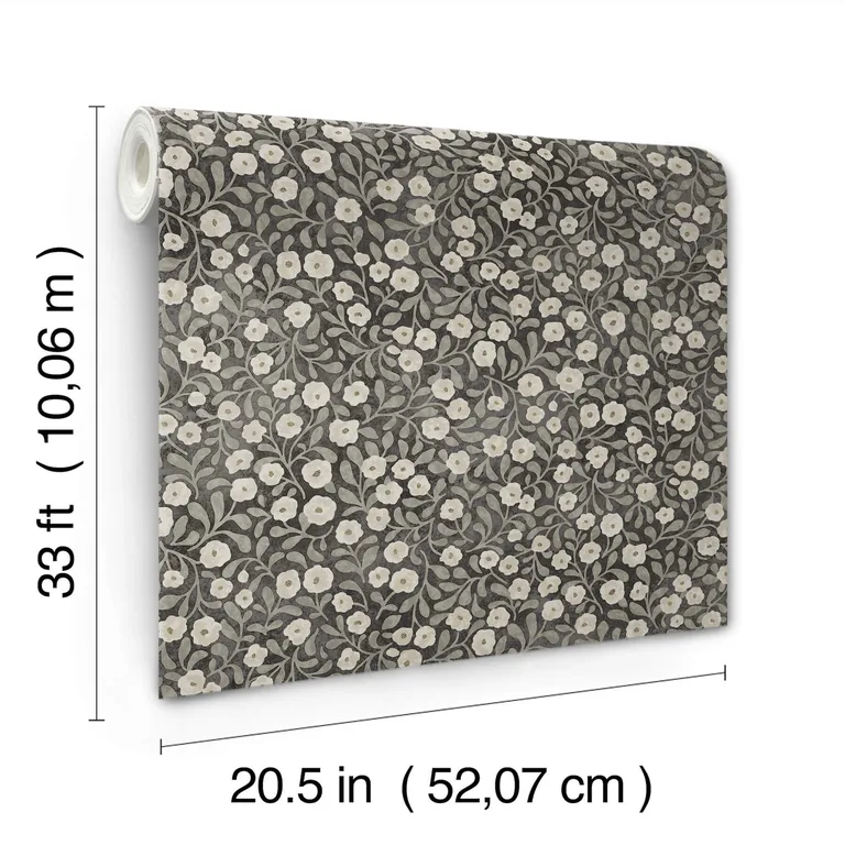 Chesapeake Poppy Trail wallpaper, color Black, SKU 4169-83133