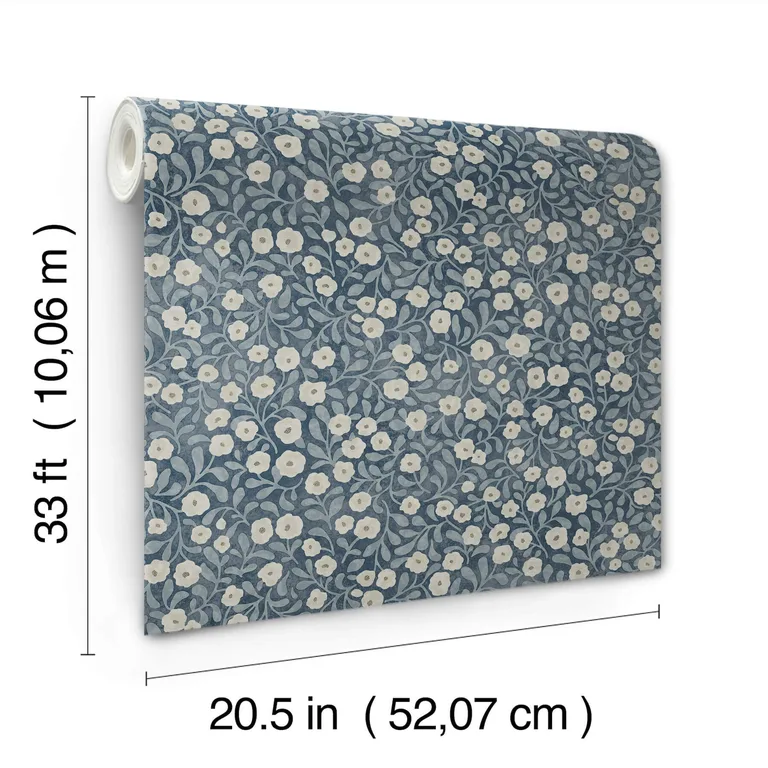 Chesapeake Poppy Trail wallpaper, color Dark Blue, SKU 4169-83135