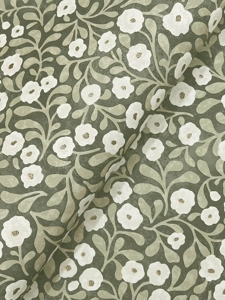 Chesapeake Poppy Trail wallpaper, color Green, SKU 4169-83132