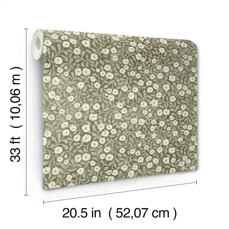 Chesapeake Poppy Trail wallpaper, color Green, SKU 4169-83132