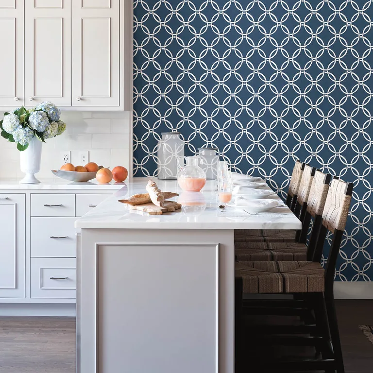 Chesapeake Quelala wallpaper, color Navy, SKU 3122-11002