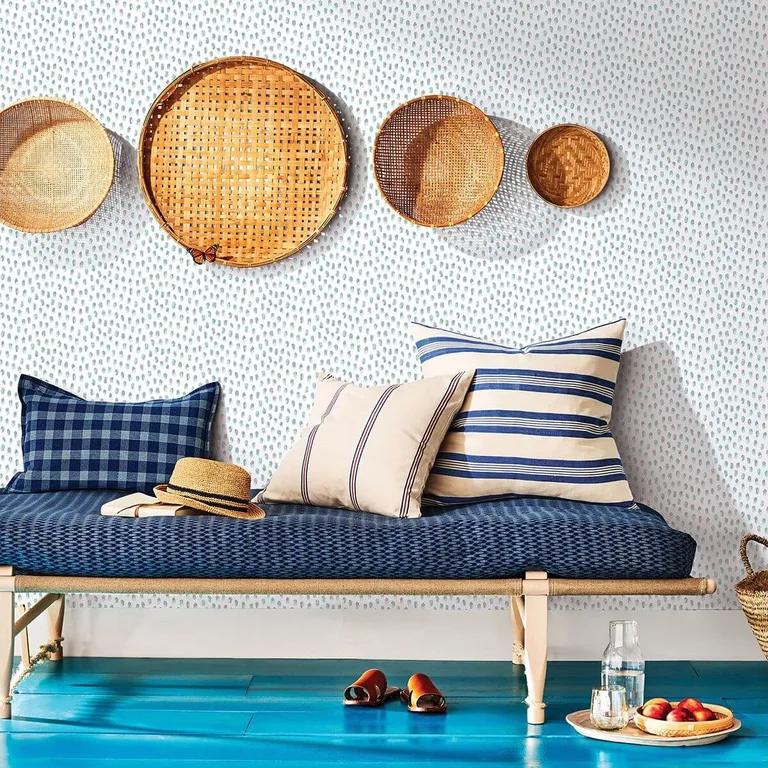 Chesapeake Sand wallpaper, color Aqua, SKU 3120-13611