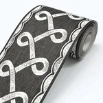 Chesapeake Scalloped Ribbon Border wallpaper, color Black, SKU 4148-14504