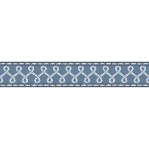 Chesapeake Scalloped Ribbon Border wallpaper, color Blue, SKU 4148-14505