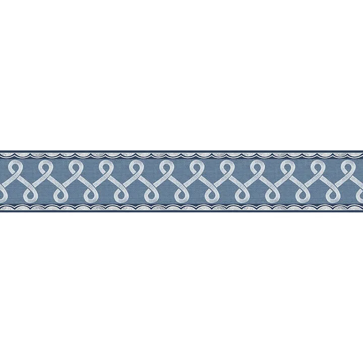 Chesapeake Scalloped Ribbon Border wallpaper, color Blue, SKU 4148-14505